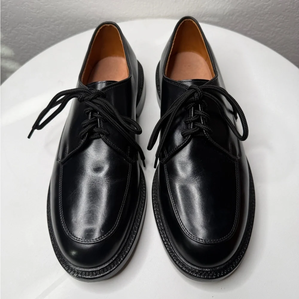 Allen Edmonds Brentwood Black Leather Oxford Moc Toe Dress Shoes Size 9